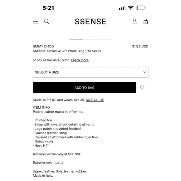 New Jimmy Choo Bing 100 Patent Off White Mules Size 40 was $1129 - Picture 3 of 3